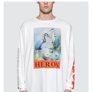 Heron Preston White Graphic Long Sleeve Shirt KK HERONS JERSONE